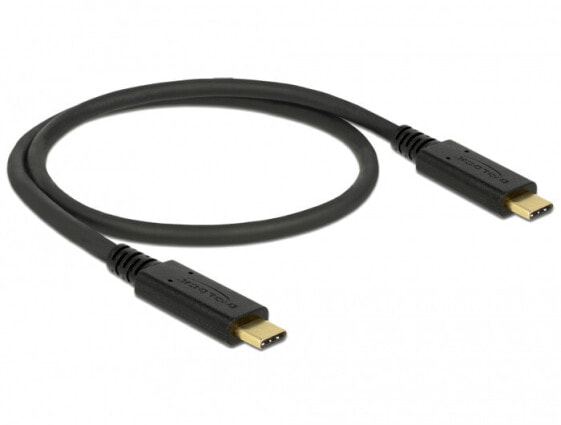 Delock 83042 - 0.5 m - USB C - USB C - USB 3.2 Gen 2 (3.1 Gen 2) - 10000 Mbit/s - Black