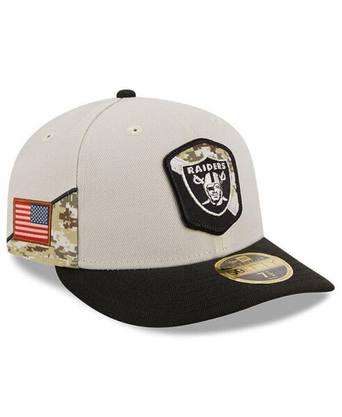 Men's Stone, Black Las Vegas Raiders 2023 Salute To Service Low Profile 59FIFTY Fitted Hat