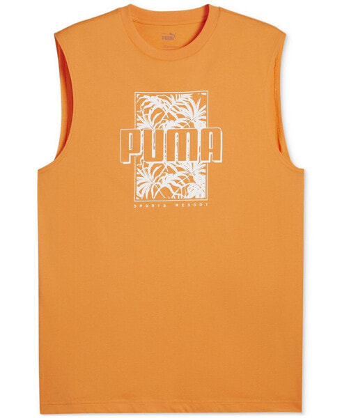 Men's ESS+ Palm Resort Logo Graphic Sleeveless T-Shirt