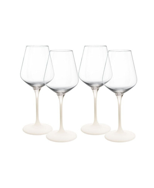 Villeroy Boch Manufacture Rock Blanc White Wine Glasses, Set of 4