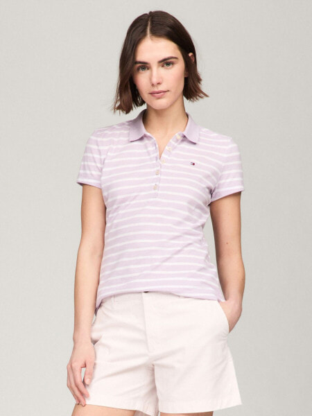 Slim Fit Stripe Stretch Cotton Polo