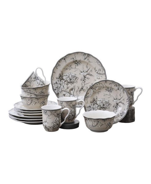 Adelaide Toile 16 Piece Dinnerware Set, Service for 4