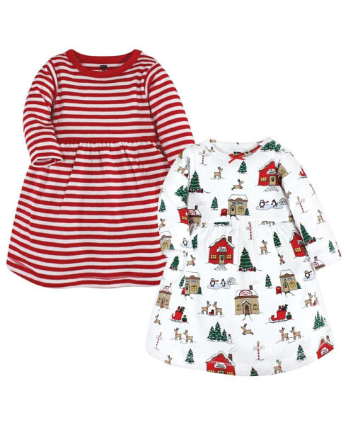 Big Girls Cotton Dresses, North Pole