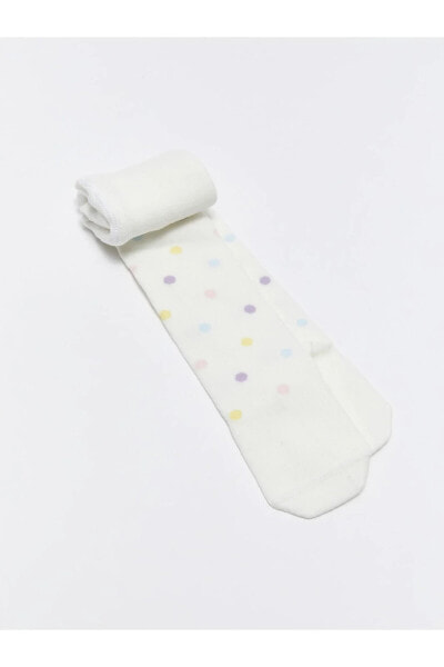Baskılı Kız Bebek Külotlu Çorap