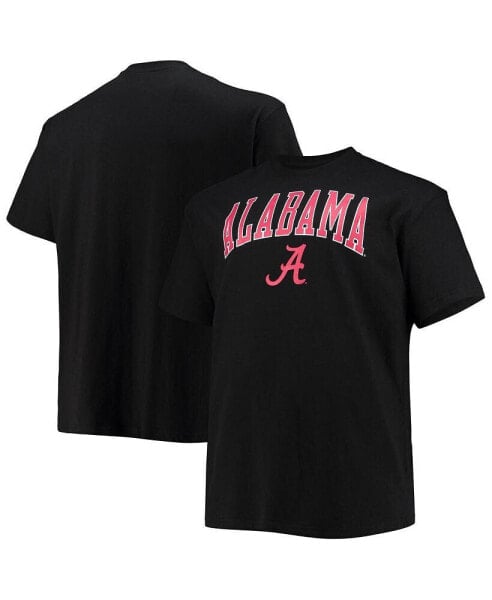 Men's Black Alabama Crimson Tide Big and Tall Arch Over Wordmark T-shirt