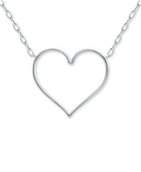 Giani Bernini open Heart Pendant Necklace, 16" + 2" Extender, Created for Macy's