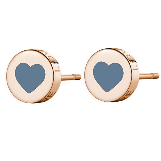 Modern steel heart earrings LOVE SCK55