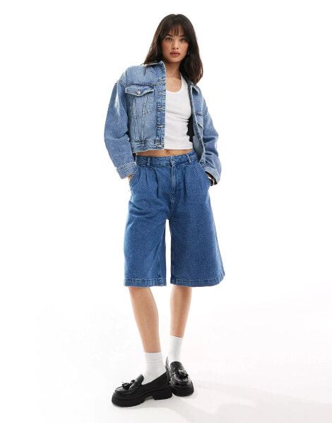 Pull&Bear oversized denim jacket in light blue