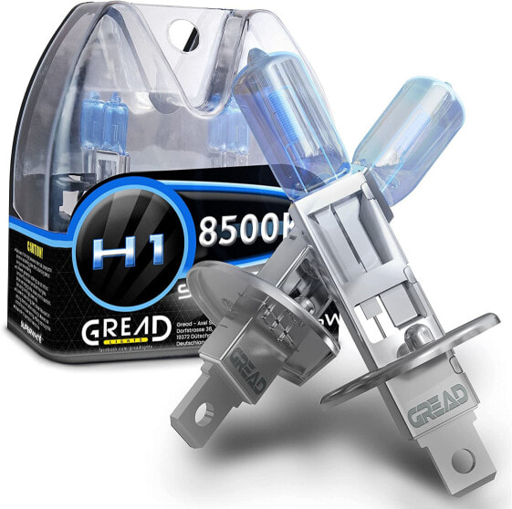 Gread Box Halogen Lamps in Xenon Look H1 to H11 in Super White 8500K 55W