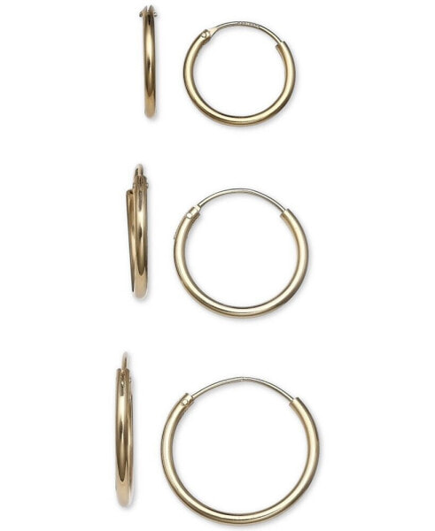 3-Pc. Set Small Endless Hoop Earrings in 18k Gold-Plated Sterling Silver, Created for Macy's