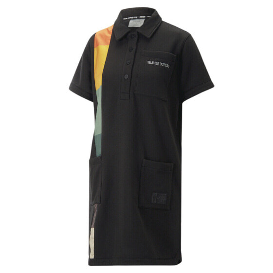 Puma B5's X Short Sleeve T-Shirt Dress Womens Black Casual 53780601