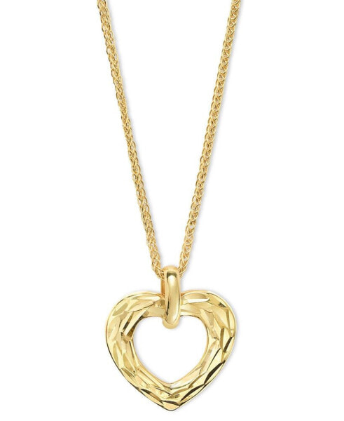 Macy's textured Open Heart 18" Pendant Necklace in 10k Gold