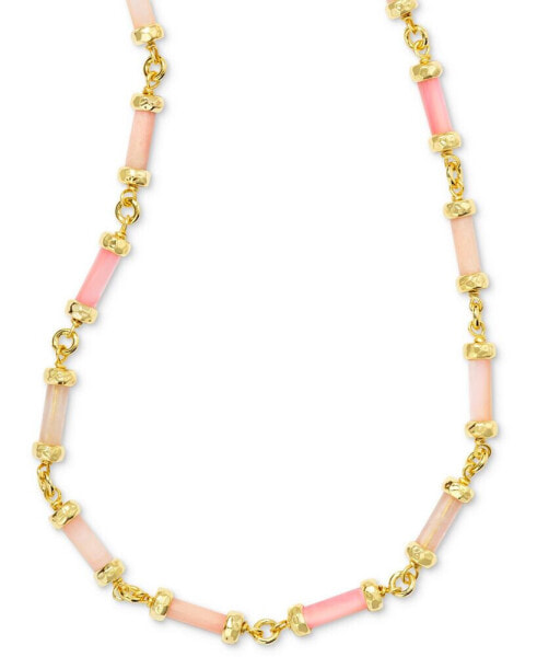 14k Gold-Plated Mixed Bead Adjustable Strand Necklace, 14" + 5" extender