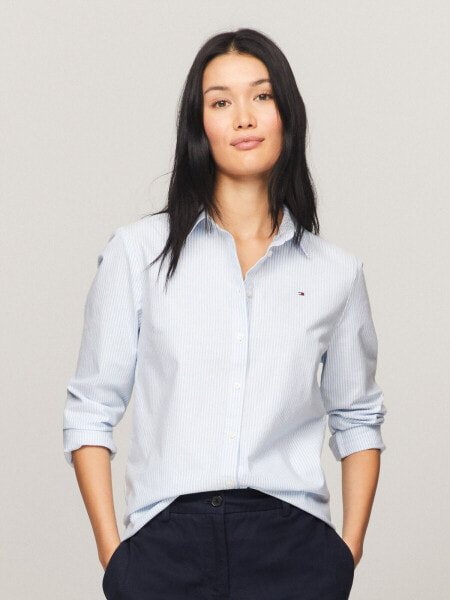 Regular Fit Stripe Stretch Oxford Shirt