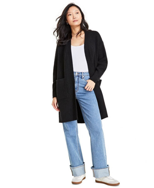 Women's Open-Front Long-Sleeve Duster Cardigan, Created for Macy's