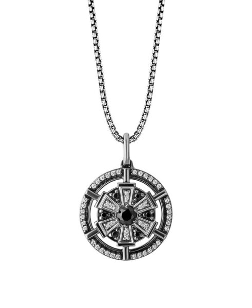 The Imperial Diamond Pendant Necklace (1/4 ct. t.w.) in Black Rhodium Over Sterling Silver