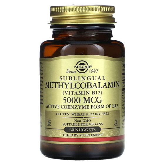 Sublingual Methylcobalamin (Vitamin B12), 5,000 mcg, 60 Nuggets