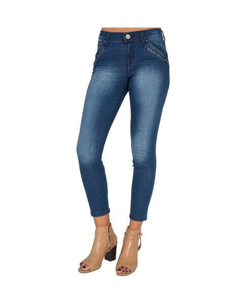 Women's Zipper Pocket Ankle Jeans