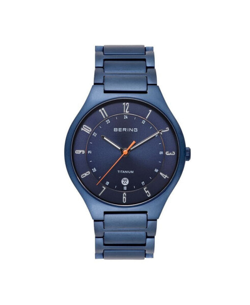 Men's Blue Titanium Bracelet Watch 39mm