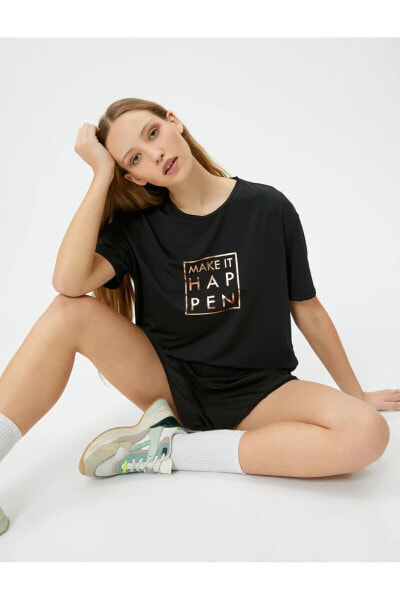 Футболка Koton Printed Sport Tee Easy Fit