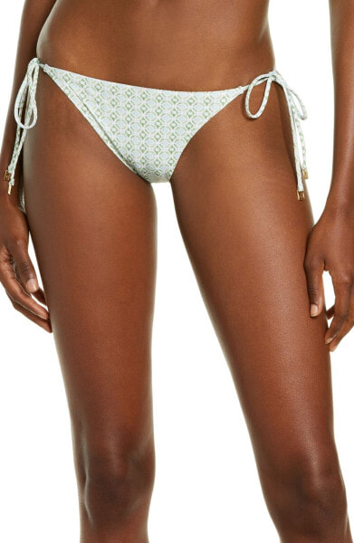 Tory Burch 273384 Women Floral Print String Bikini Bottoms, Size Medium - Green