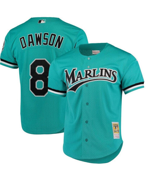 Men's Andre Dawson Teal Florida Marlins Fashion Cooperstown Collection Mesh Batting Practice Jersey