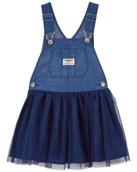 Toddler Tulle and Denim Jumper Dress 2T