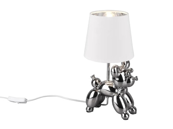 Lustige Tischlampe Hundelampe Silber