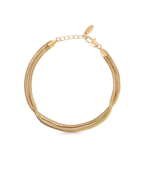 Slinky Snake Double Chain 18k Gold Plated Anklet