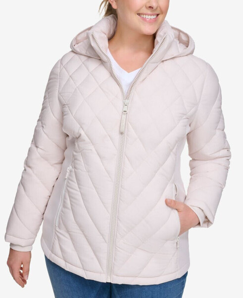 Plus Size Hooded Packable Puffer Coat, Created for Macy's