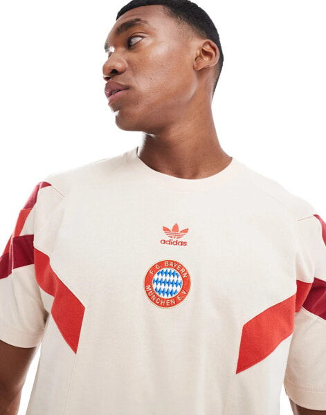 adidas Performance FC Bayern Originals t-shirt in Beige