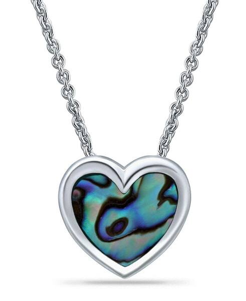 Macy's abalone Inlay Heart Pendant Necklace