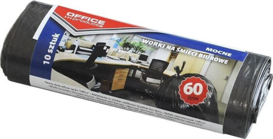 Office Products Worki na śmieci biurowe OFFICE PRODUCTS, mocne (LDPE), 60l, 10szt., czarne