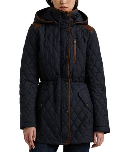 Petite Hooded Quilted Coat