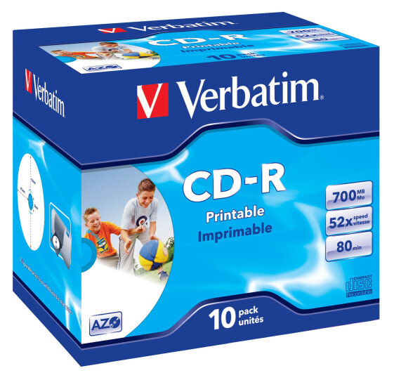 Диск записываемый Verbatim DataLifePlus CD-R 700 MB 48x 10 шт.