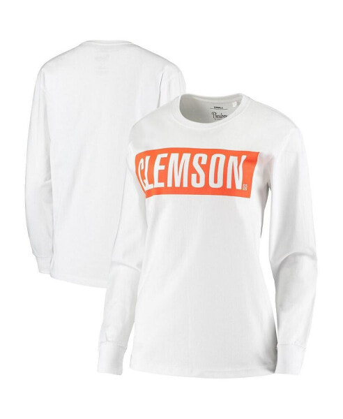 Women's White Clemson Tigers Big Block Whiteout Long Sleeve T-shirt