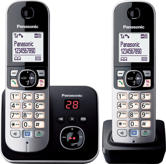 Panasonic KX-TG6822GB - DECT telephone - 120 entries - Caller ID - Black - Silver