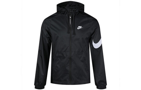 Nike Sportswear Swoosh 全长拉链开襟连帽夹克 男款 黑色 / Куртка Nike Sportswear Swoosh CJ5640-010