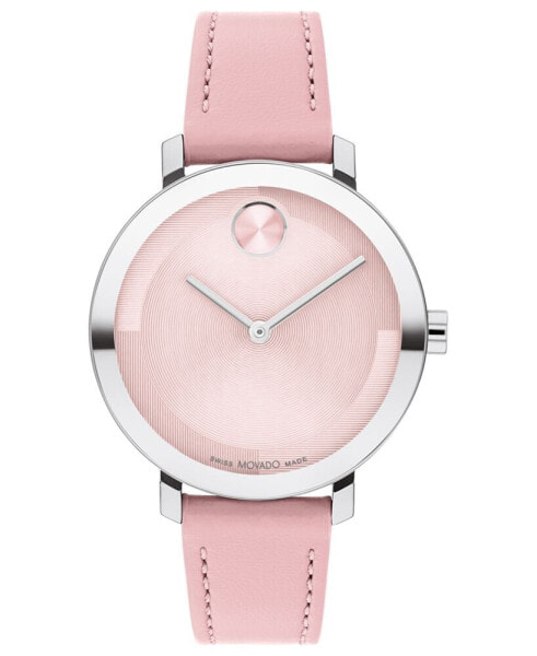 Women's Swiss Bold Evolution 2.0 Pink Leather Strap Watch 34mm