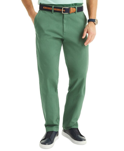 Men's Classic-Fit Stretch Solid Flat-Front Chino Deck Pants