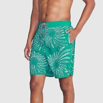 Speedo Men's 7" Floral Print E-Board Shorts - Green XL