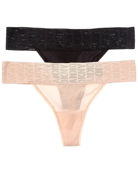 Dkny 2Pk Stretch Thong Women's