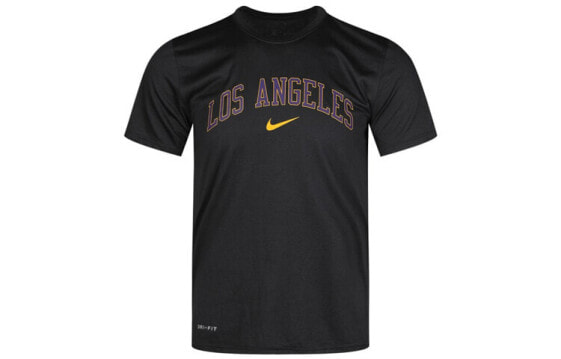 Nike NBA 洛杉矶湖人队男子篮球训练速干短袖T恤 男款 黑色 / Футболка Nike NBA T AT1335-010