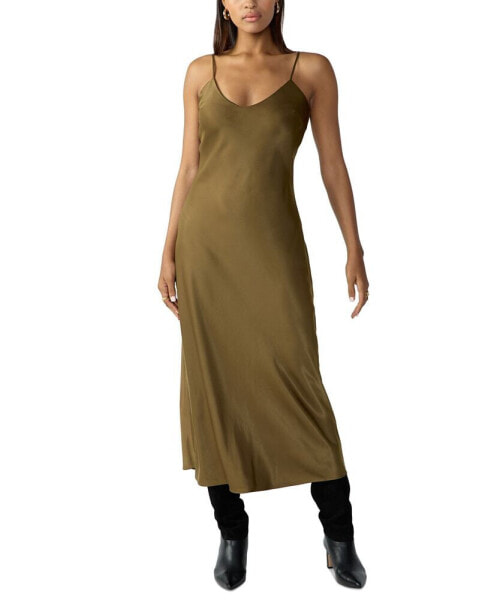 Women's V-Neck Slip Midi Dress