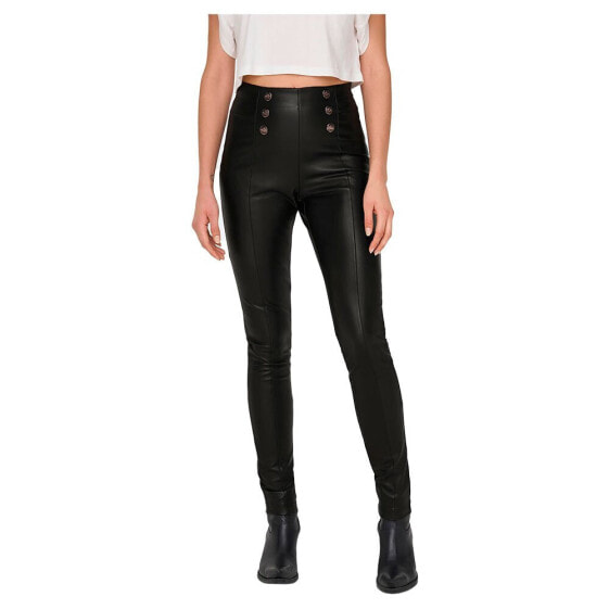 ONLY Star But Faux Leather Leggings