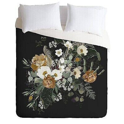 King Iveta Abolina Paloma Night Comforter & Sham Set Black - Deny Designs