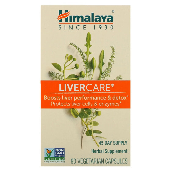 Витамины для печени Himalaya Herbals LiverCare, 90 капсул