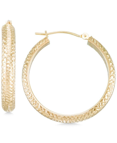 Серьги Macy's Textured Hoop  in 10k Gold