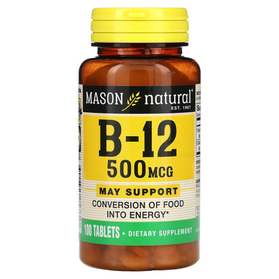 B-12, 500 mcg, 100 Tablets