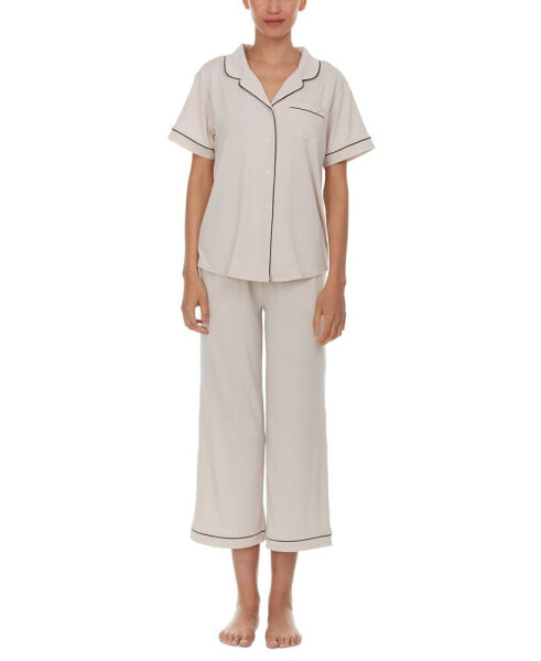 Women's Annie Notch Top and Capri Pajama 2 Piece Set